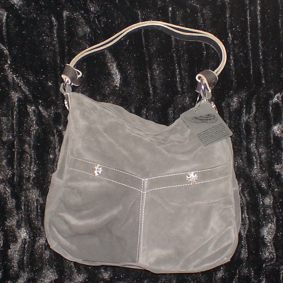 New with tags Tylie Malibu "Exeter" black suede handbag - Picture 1 of 12